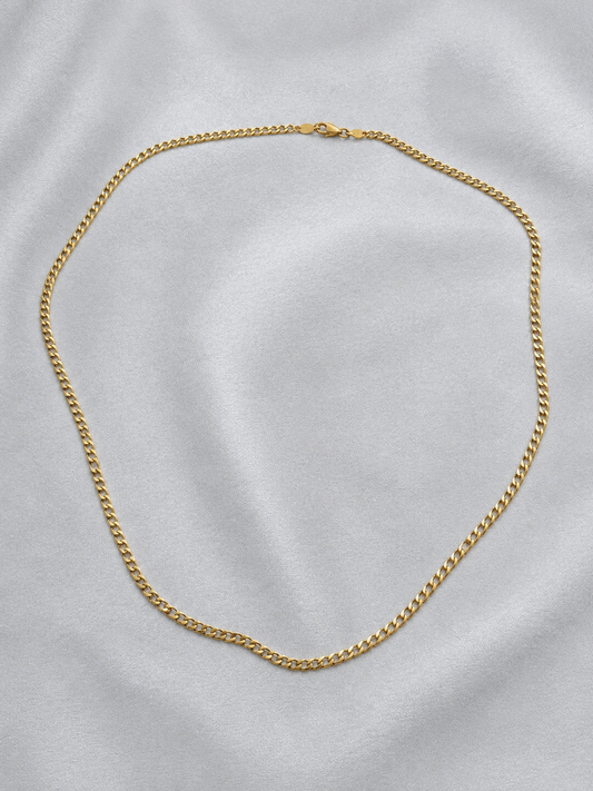 14K yellow gold curb chain, 57.5cm long