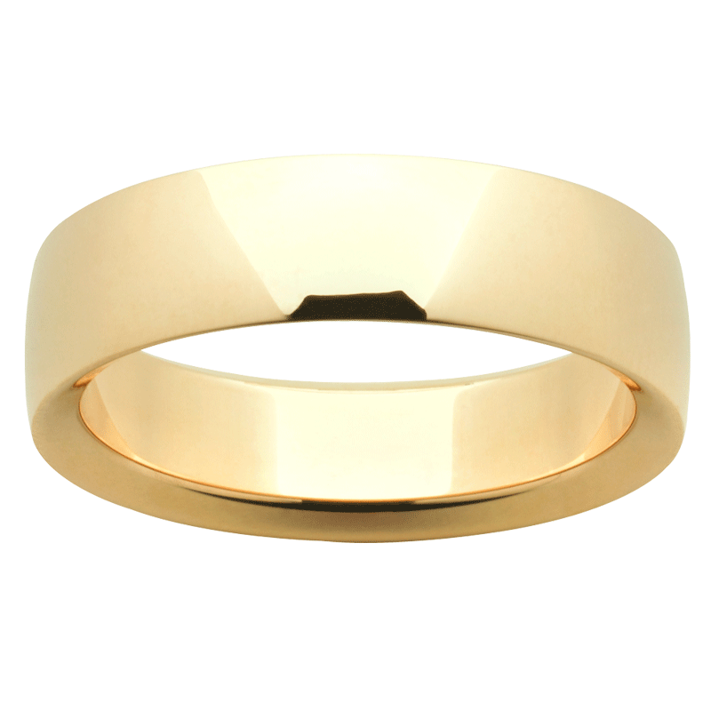 Classic Inner bevel/Convex wedding ring, top-down view