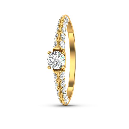 LOVE EDGE DIAMOND ENGAGEMENT RING. SETTING ONLY, angled view
