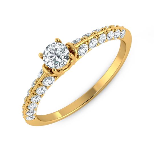 LOVE EDGE DIAMOND ENGAGEMENT RING. SETTING ONLY, angled view
