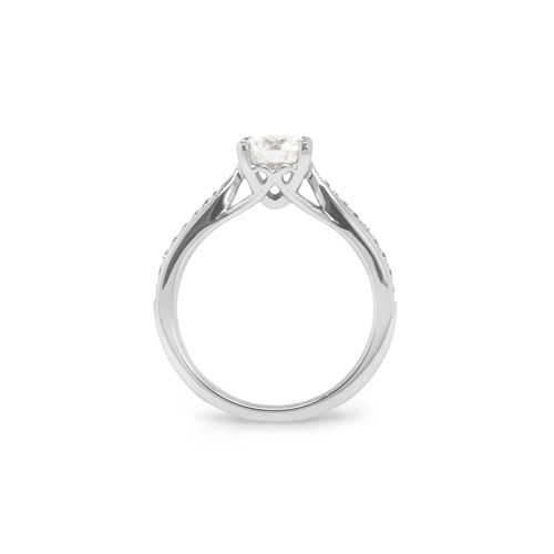 CLASSIC TAPERED GRAIN SET DIAMOND ENGAGEMENT RING. SETTING ONLY