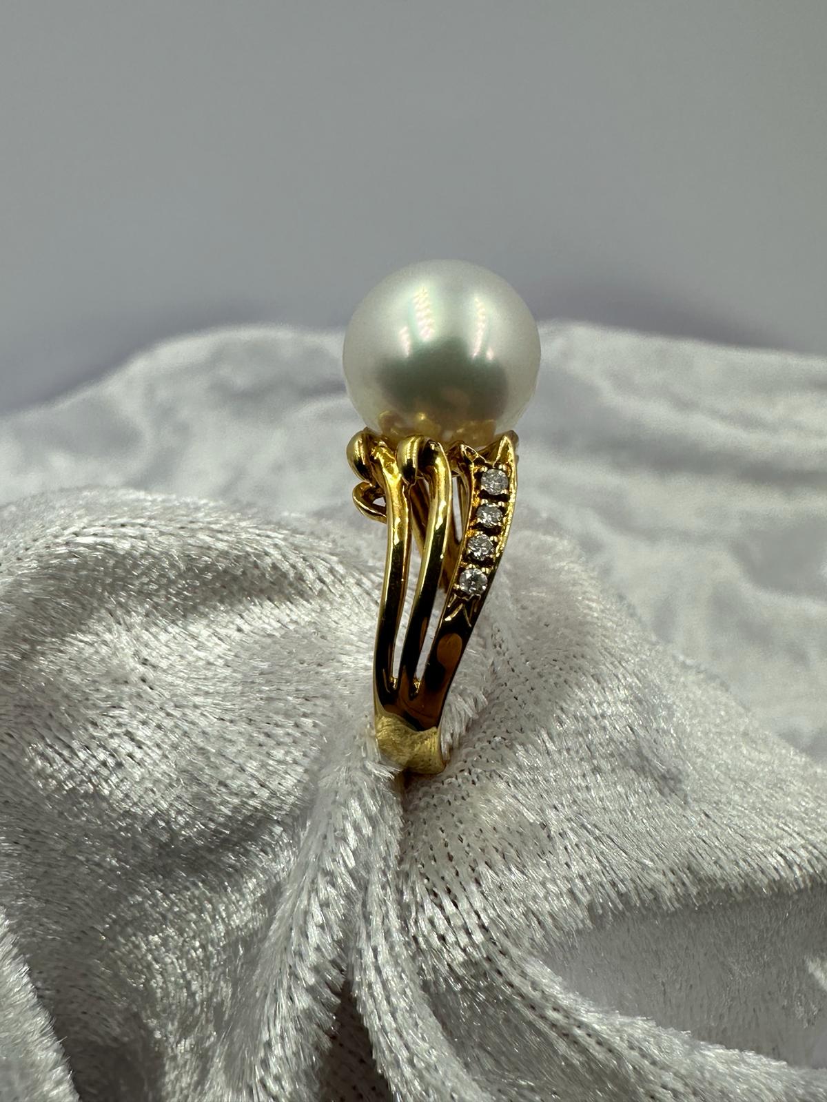 AA rated south sea pearl, 10.8mm with 18K Yellow Gold Ring. ONE ONLY!