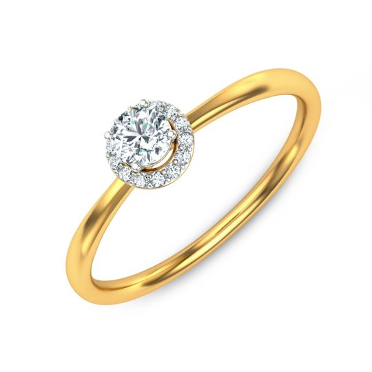 PETITE HALO SOLITAIRE RING. SETTING ONLY