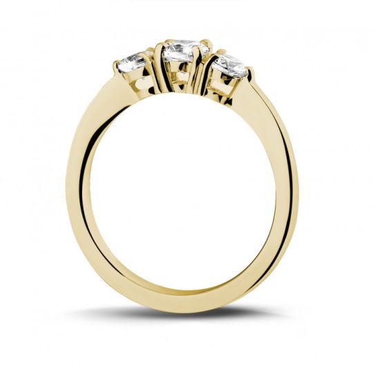 SHARED CLAW 3 STONE RING. SETTING ONLY, side view