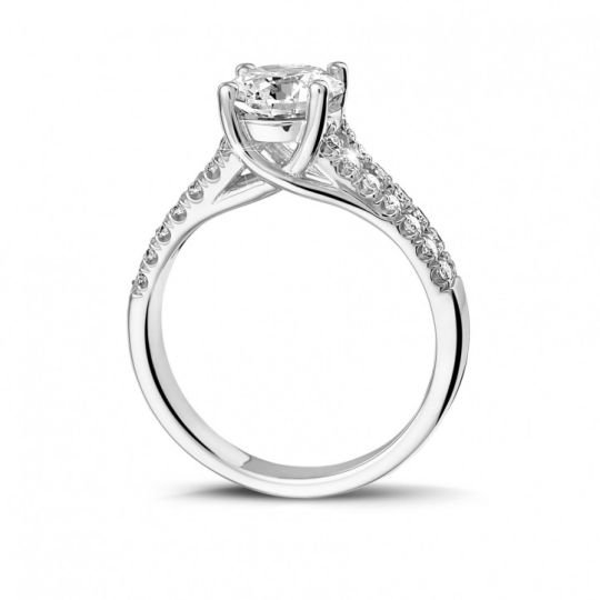 SPLIT BAND DIAMOND ENGAGEMENT RING. SETTING ONLY, side view