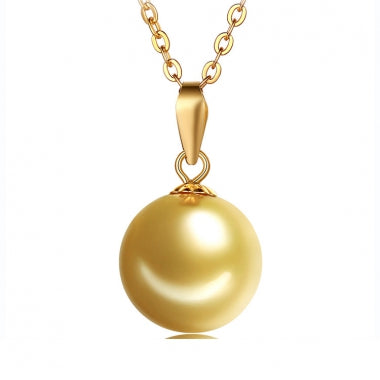 Classic plain dangle Gold Australian South Sea pendant