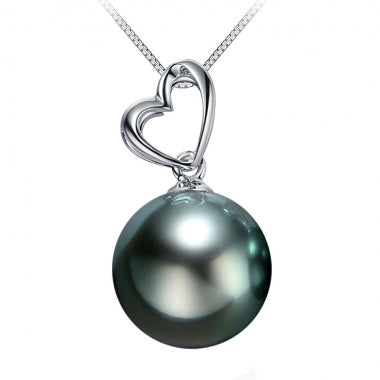 Tahitian Pearl in heart pendant