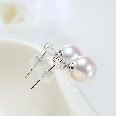Dangle Australian South Sea Pearl Earrings with Diamonds