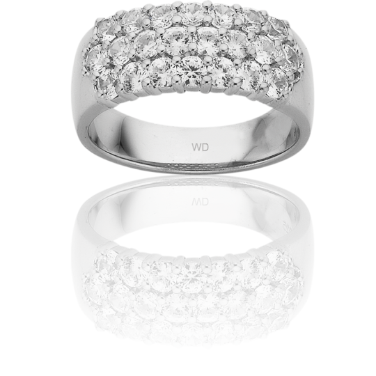Three Row Diamond Pave set wedding/dress ring, main product view