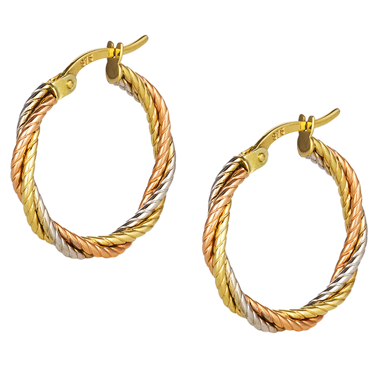 Tri Colour twisted dangle earrings, main product view