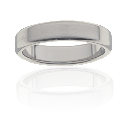 Mens Titanium satin finish flat ring, 5mm wide