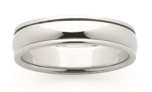 Mens Titanium polished ring, 6mm wide