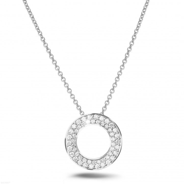 Diamond Double row round pendant and necklace